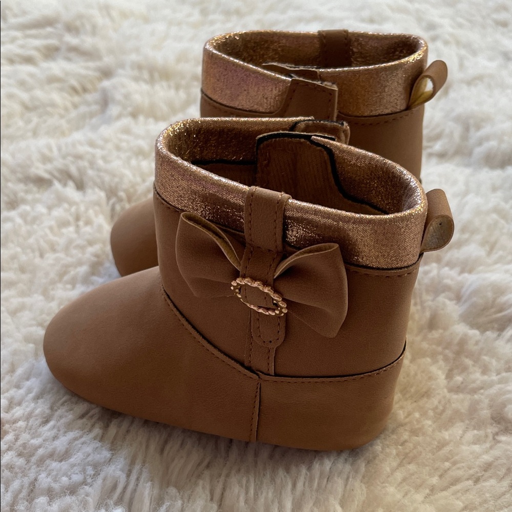 Laura Ashley Tan Kids Boots with Bow